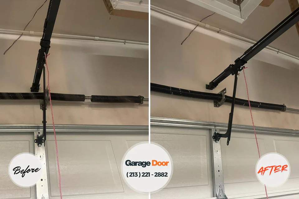Before and after: garage door repair Coburg, OR